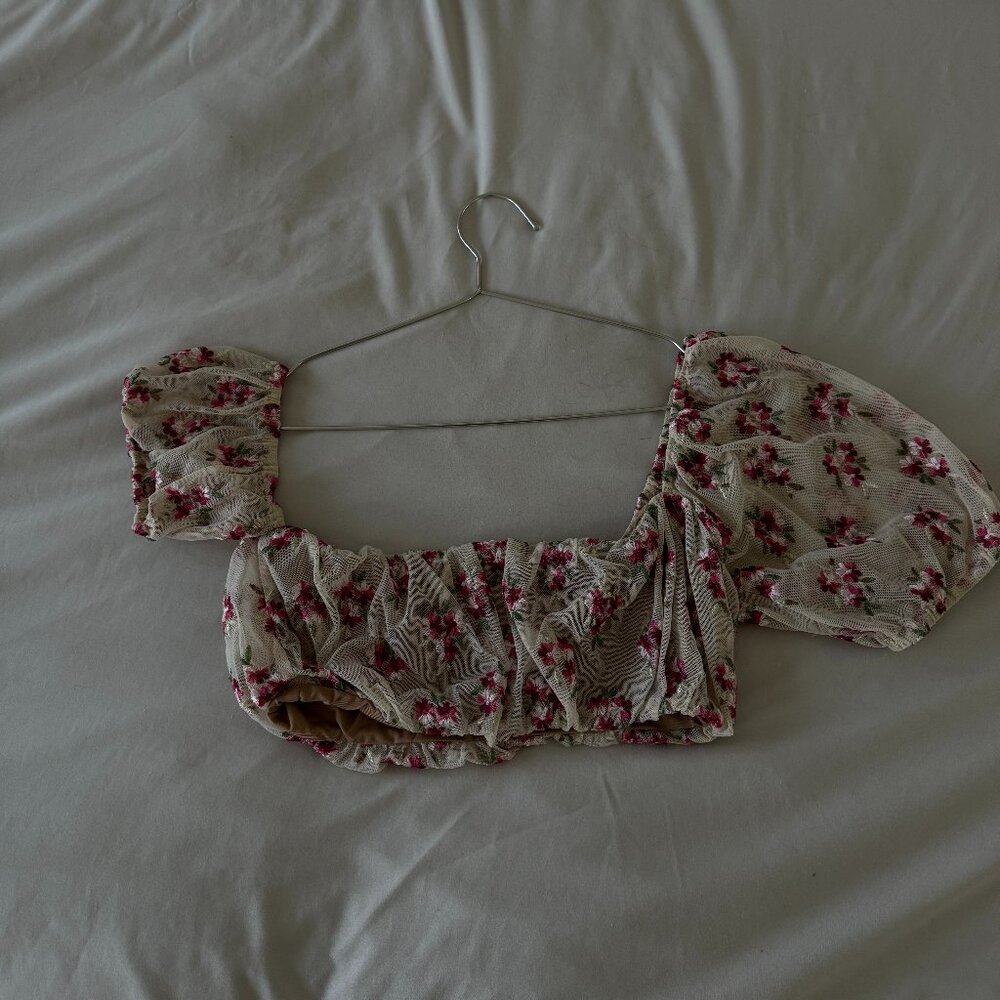 Majorelle Floral Crop Top